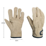 CLS Gants de protection de barbecue, résistants à la chaleur, en cuir de vachette, Kaki, Gris argenté