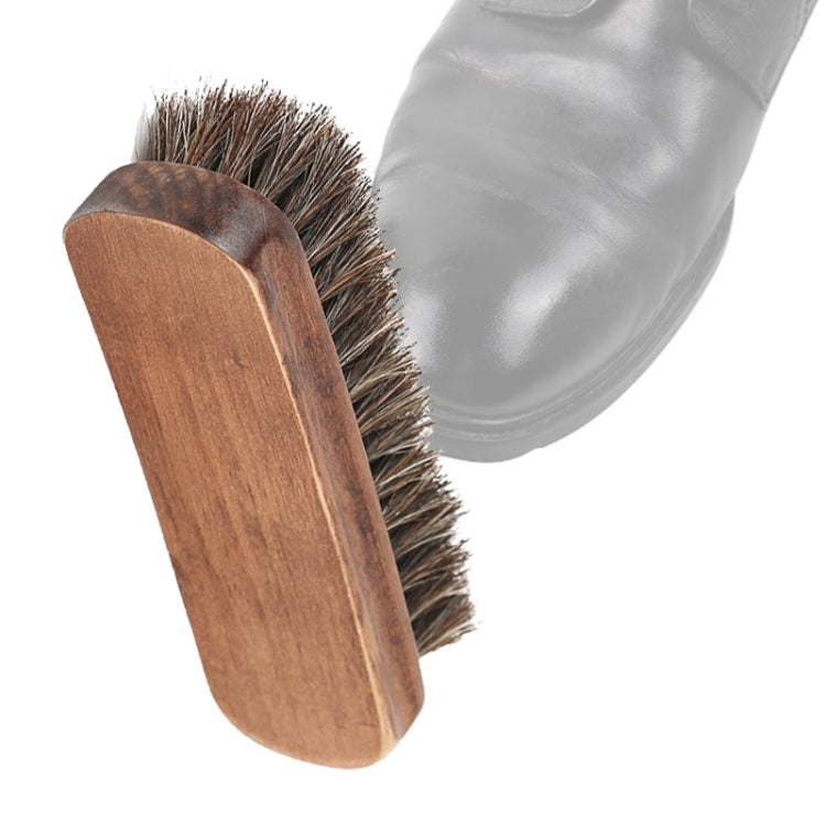 Brosse à chaussures en crin de cheval, brosse à chaussures en acajou pour le nettoyage et le dépoussiérage, brosse à poussière pour chaussures