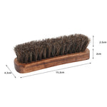 Brosse à chaussures en crin de cheval, brosse à chaussures en acajou pour le nettoyage et le dépoussiérage, brosse à poussière pour chaussures