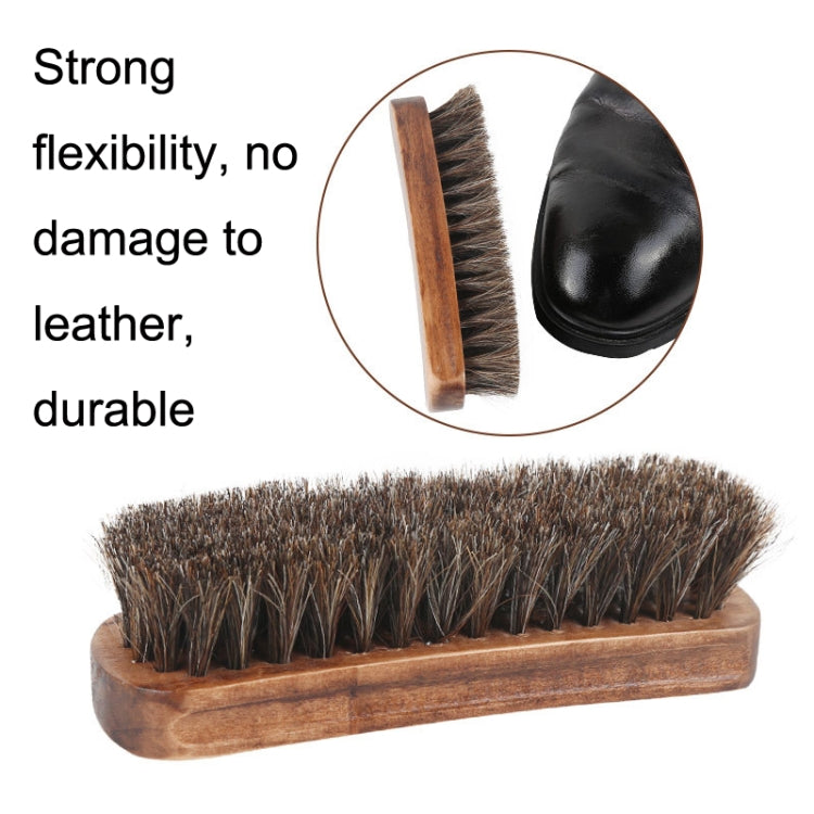 Brosse à chaussures en crin de cheval, brosse à chaussures en acajou pour le nettoyage et le dépoussiérage, brosse à poussière pour chaussures