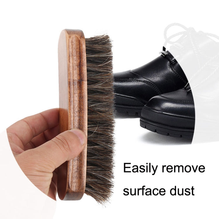 Brosse à chaussures en crin de cheval, brosse à chaussures en acajou pour le nettoyage et le dépoussiérage, brosse à poussière pour chaussures