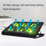 Base de refroidissement pour ordinateur portable en maille métallique NUOXI H8, H8 6 ventilateurs