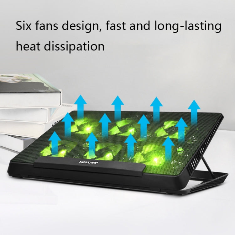Base de refroidissement pour ordinateur portable en maille métallique NUOXI H8, H8 6 ventilateurs