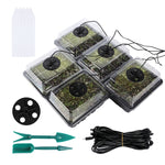 Kit de 5 plateaux de démarrage pour graines de plantes, plateau de semis avec lampe de croissance, noir, vert