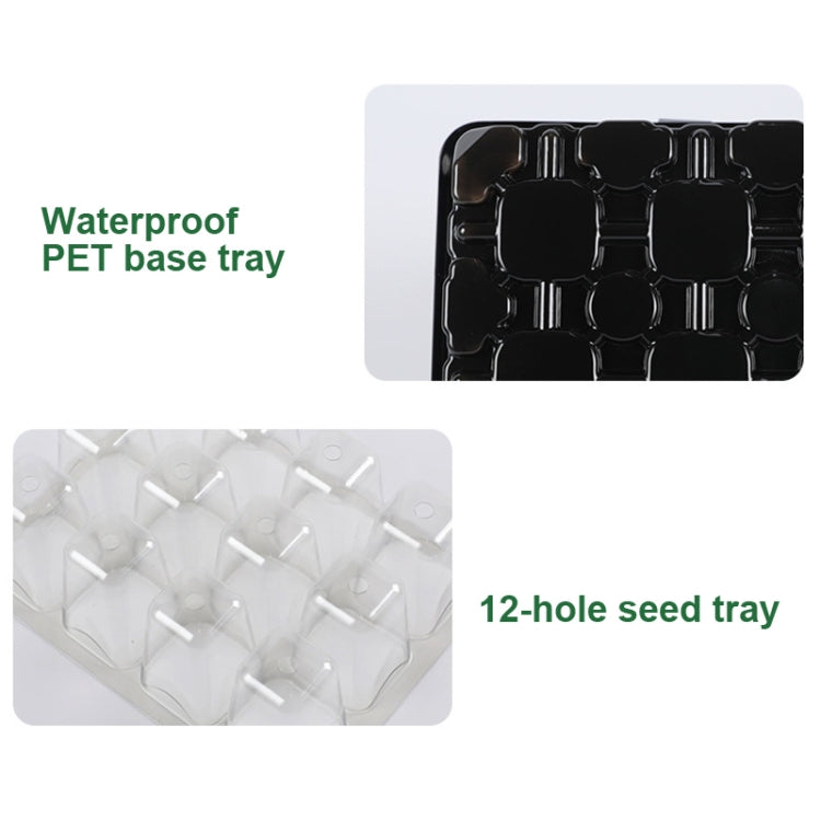 Kit de 5 plateaux de démarrage pour graines de plantes, plateau de semis avec lampe de croissance, noir, vert