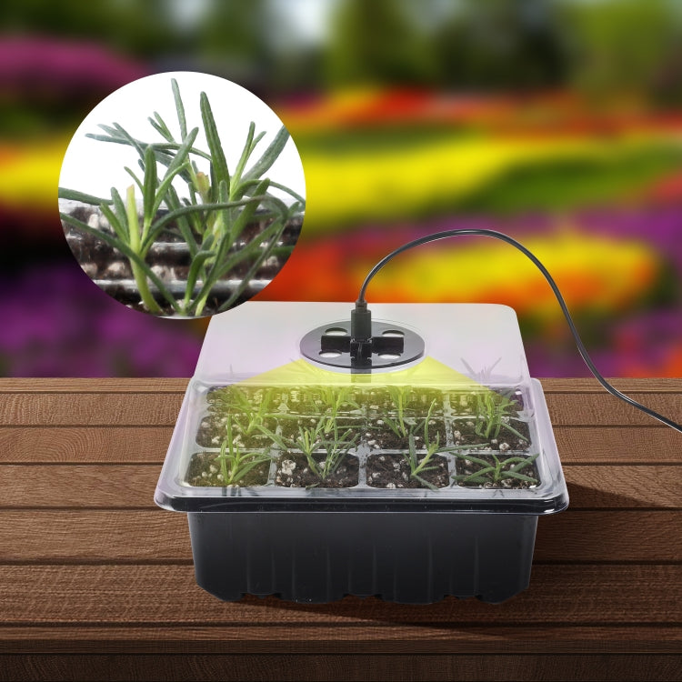 Kit de 5 plateaux de démarrage pour graines de plantes, plateau de semis avec lampe de croissance, noir, vert