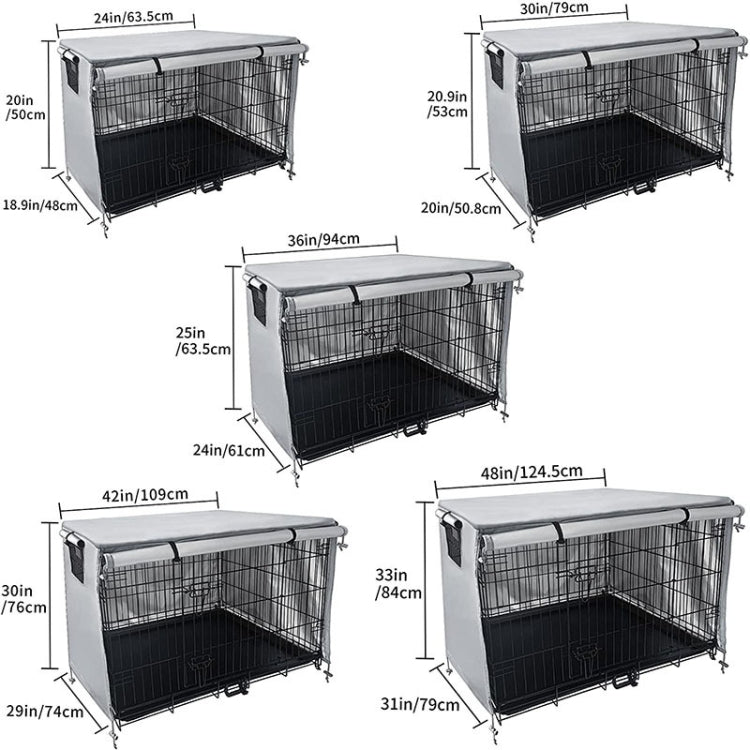 Housse de cage pour animaux de compagnie en tissu Oxford, anti-poussière, imperméable et pare-soleil pour meubles d'extérieur, 63,5 x 48 x 50 cm, 79 x 50,8 x 53 cm, 94 x 61 x 63,5 cm, 109 x 74 x 76 cm, 124,5 x 79 x 84 cm