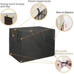 Housse de cage pour animaux de compagnie en tissu Oxford, anti-poussière, imperméable et pare-soleil pour meubles d'extérieur, 63,5 x 48 x 50 cm, 79 x 50,8 x 53 cm, 94 x 61 x 63,5 cm, 109 x 74 x 76 cm, 124,5 x 79 x 84 cm