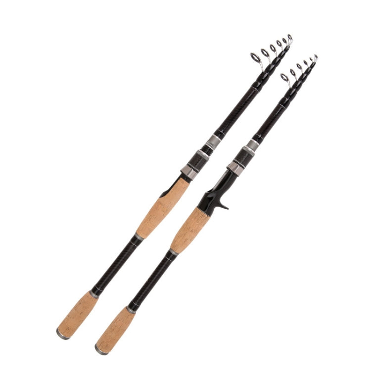 Canne à pêche télescopique en carbone pour leurre, section courte, canne à lancer, 1,8 m, 2,1 m, 2,4 m, 2,7 m, 3,0 m