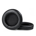 2 pièces de cache-oreilles pour Audio-Technica AD1000X AD2000X AD900X AD700X, Style : Cuir protéiné noir, Cuir protéiné épais noir, Flanelle noire, Peau d'agneau noire, Serre-tête plein, Serre-tête creux