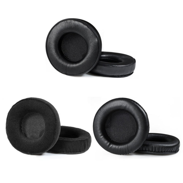 2 pièces de cache-oreilles pour Audio-Technica AD1000X AD2000X AD900X AD700X, Style : Cuir protéiné noir, Cuir protéiné épais noir, Flanelle noire, Peau d'agneau noire, Serre-tête plein, Serre-tête creux