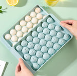 Moule à glaçons rond de 33 grilles avec couvercle, boîte à glaçons petite en marbre, livraison de couleur aléatoire, petit bleu