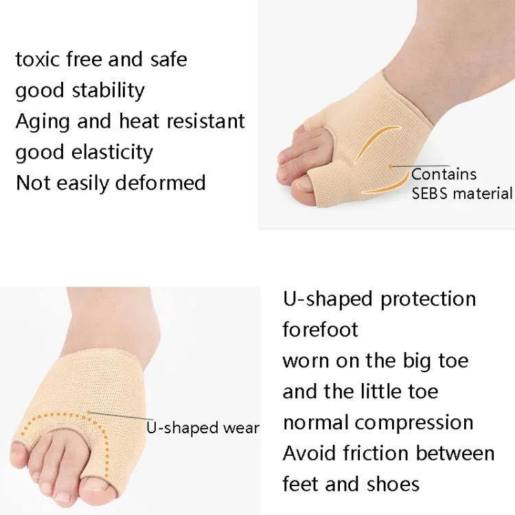 1 paire de chaussettes correctrices de l'hallux valgus avec coussinets d'avant-pied filetés en forme de U, S, L