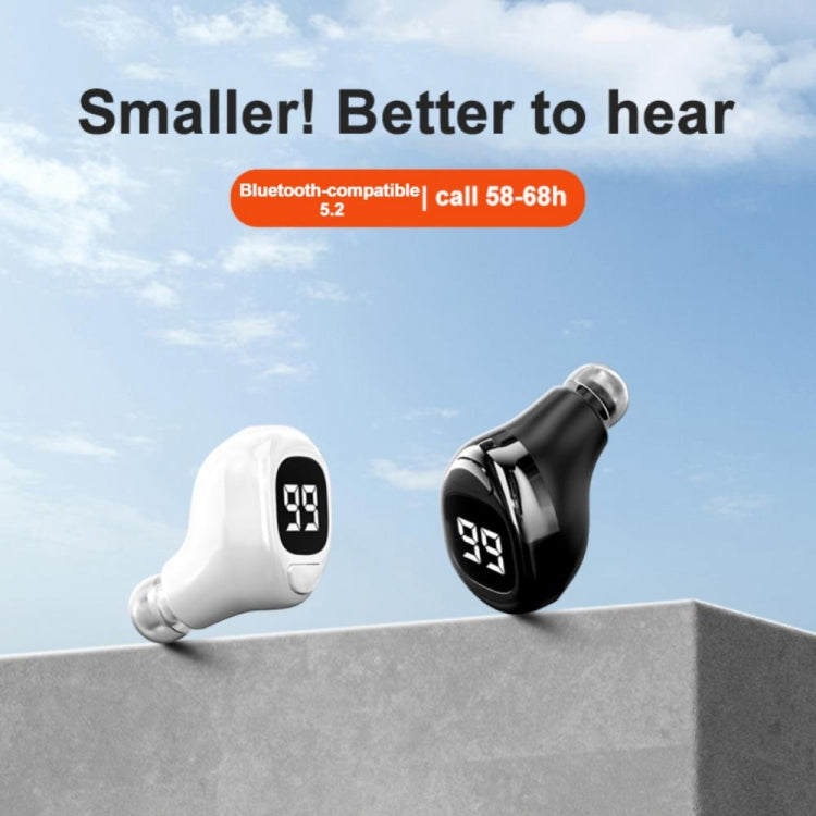 Écouteur Bluetooth F6 Mini Invisible, affichage numérique, F6 Noir, F6 Blanc