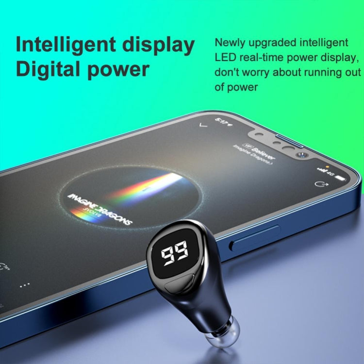 Écouteur Bluetooth F6 Mini Invisible, affichage numérique, F6 Noir, F6 Blanc