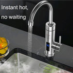 Robinet Électrique de Cuisine pour Eau Chaude Prise UE, Style :, Type Acier Inoxydable, Type Tuyau Universel en Acier Inoxydable