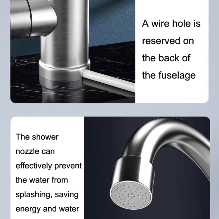 Robinet Électrique de Cuisine pour Eau Chaude Prise UE, Style :, Type Acier Inoxydable, Type Tuyau Universel en Acier Inoxydable