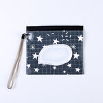 Sac à lingettes humides pour bébé EVA avec rabat, sac à cosmétiques en coton, étoiles noires, papillon jaune, chaton, papillon noir, fleurs