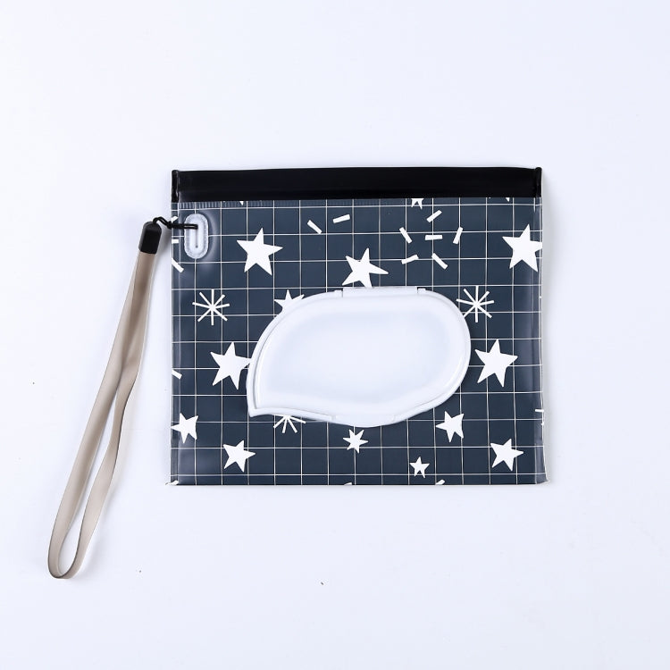 Sac à lingettes humides pour bébé EVA avec rabat, sac à cosmétiques en coton, étoiles noires, papillon jaune, chaton, papillon noir, fleurs