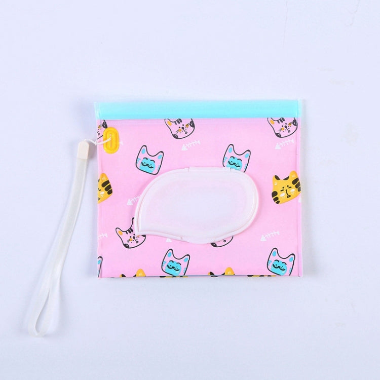 Sac à lingettes humides pour bébé EVA avec rabat, sac à cosmétiques en coton, étoiles noires, papillon jaune, chaton, papillon noir, fleurs