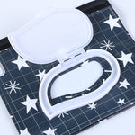 Sac à lingettes humides pour bébé EVA avec rabat, sac à cosmétiques en coton, étoiles noires, papillon jaune, chaton, papillon noir, fleurs