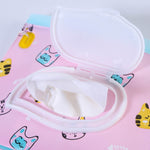 Sac à lingettes humides pour bébé EVA avec rabat, sac à cosmétiques en coton, étoiles noires, papillon jaune, chaton, papillon noir, fleurs