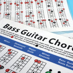 Tableau d'exercices de doigté d'accords de guitare sur papier cuivré, petit et grand format