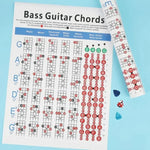 Tableau d'exercices de doigté d'accords de guitare sur papier cuivré, petit et grand format