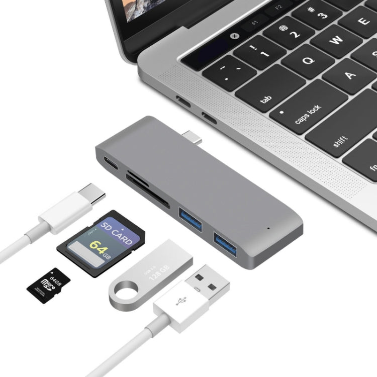 Station d'accueil USB-C vers HDMI avec lecteur de carte, spécifications : 5 en 1 gris, 5 en 1 argent, 6 en 1 gris, 6 en 1 argent