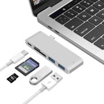 Station d'accueil USB-C vers HDMI avec lecteur de carte, spécifications : 5 en 1 gris, 5 en 1 argent, 6 en 1 gris, 6 en 1 argent