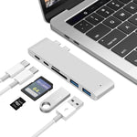 Station d'accueil USB-C vers HDMI avec lecteur de carte, spécifications : 5 en 1 gris, 5 en 1 argent, 6 en 1 gris, 6 en 1 argent
