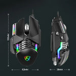 Souris filaire Taijia P3 6 touches avec éclairage RGB réglable, noir, blanc