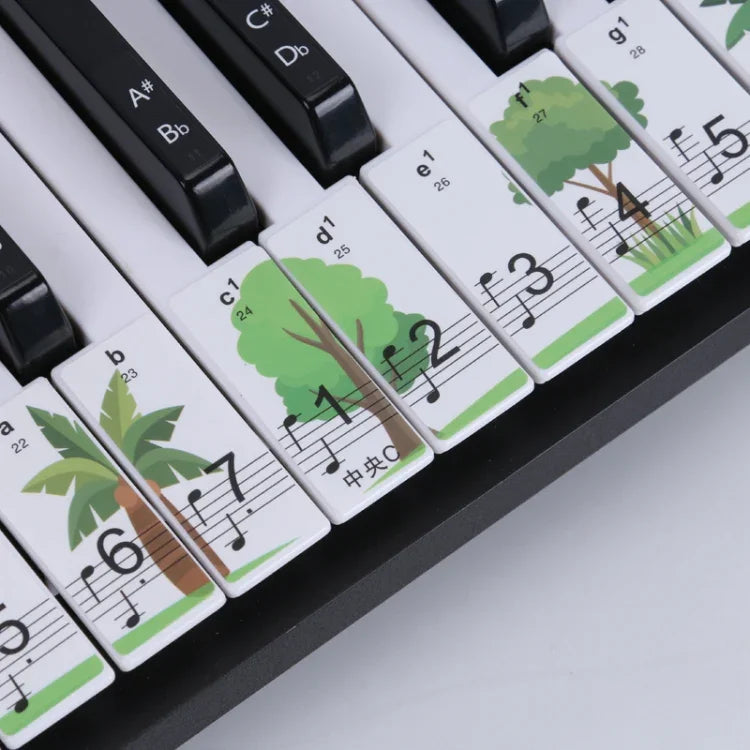 Autocollants pour clavier de piano M52 88/76/61/54/49 touches, motif arbre et girafe