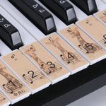 Autocollants pour clavier de piano M52 88/76/61/54/49 touches, motif arbre et girafe