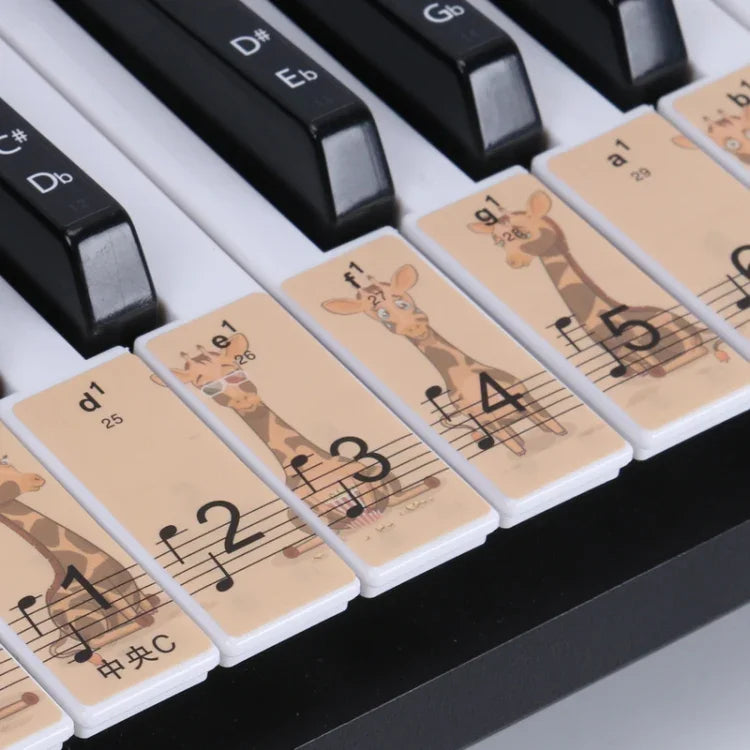 Autocollants pour clavier de piano M52 88/76/61/54/49 touches, motif arbre et girafe