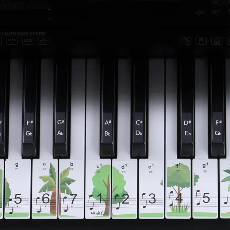Autocollants pour clavier de piano M52 88/76/61/54/49 touches, motif arbre et girafe