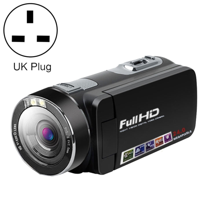 Appareil photo numérique pliable 1080P 24MP, prise Royaume-Uni
