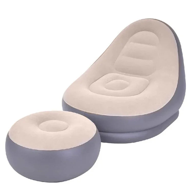 Canapé gonflable paresseux pour pause déjeuner, couleur du dessous livrée aléatoirement, Style : canapé + repose-pieds, canapé simple