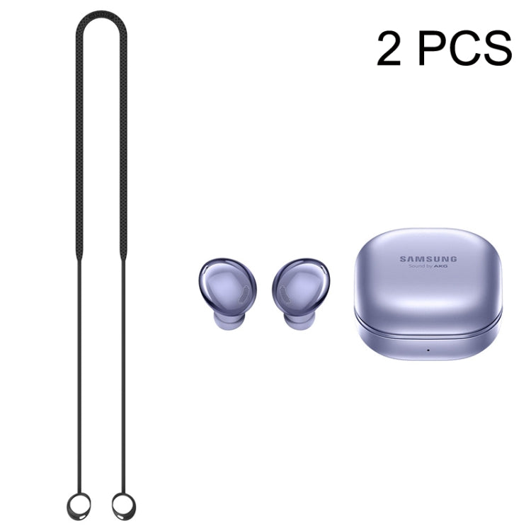 2 cordons de casque Bluetooth anti-perte en silicone pour Samsung Galaxy Buds Pro, noir, bleu, rouge, blanc