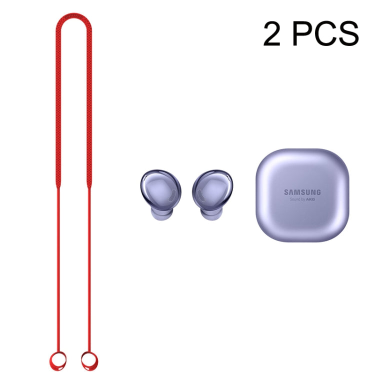 2 cordons de casque Bluetooth anti-perte en silicone pour Samsung Galaxy Buds Pro, noir, bleu, rouge, blanc