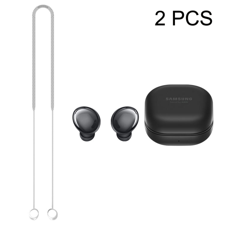 2 cordons de casque Bluetooth anti-perte en silicone pour Samsung Galaxy Buds Pro, noir, bleu, rouge, blanc