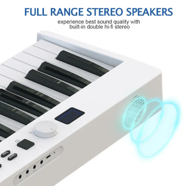 Piano électrique pliable et intelligent portable à 88 touches, prise européenne