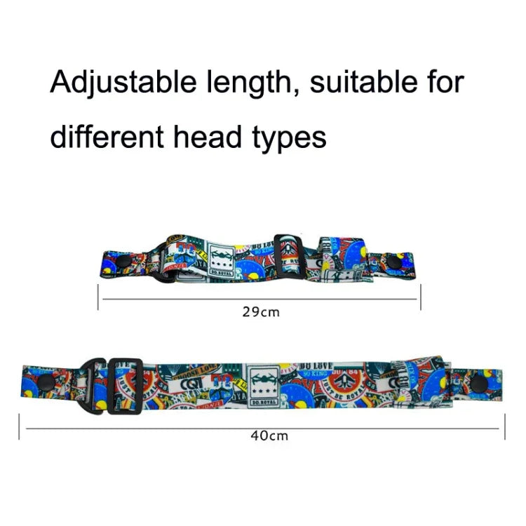 Lunettes vidéo de vol avec bandeau couleur graffiti et sangle fixe pour lunettes DJI FPV V2, sangle, sangle + câble d'alimentation, sangle + câble d'alimentation + coussinet