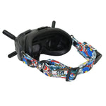 Lunettes vidéo de vol avec bandeau couleur graffiti et sangle fixe pour lunettes DJI FPV V2, sangle, sangle + câble d'alimentation, sangle + câble d'alimentation + coussinet
