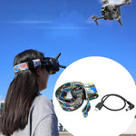 Lunettes vidéo de vol avec bandeau couleur graffiti et sangle fixe pour lunettes DJI FPV V2, sangle, sangle + câble d'alimentation, sangle + câble d'alimentation + coussinet