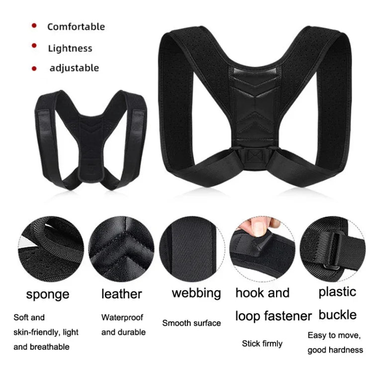 Ceinture de correction de posture respirante invisible, correcteur dorsal réglable, Taille :, M (Noir), S (Gris), L (Gris)