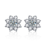 XEZ002 925 Silver Sun Flower Earrings Moissanite Diamond Personal Earrings, XEZ002