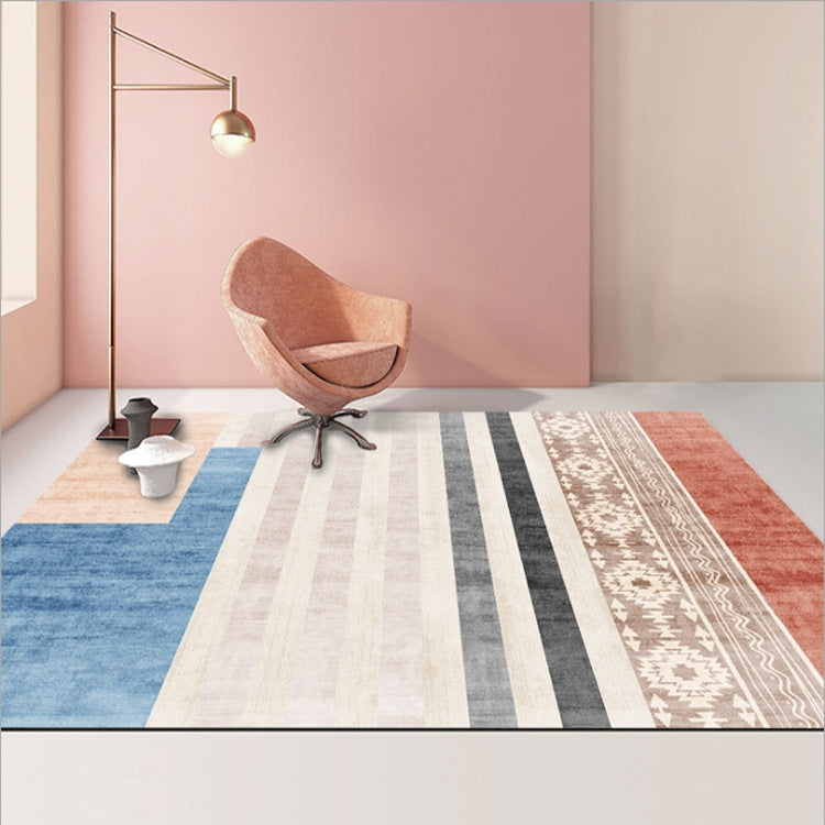 Tapis de salon géométrique abstrait moderne, coussin de table basse, 140x200cm