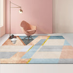Tapis de salon géométrique abstrait moderne, coussin de table basse, 140x200cm