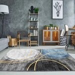 Tapis de salon géométrique abstrait moderne, coussin de table basse, 140x200cm